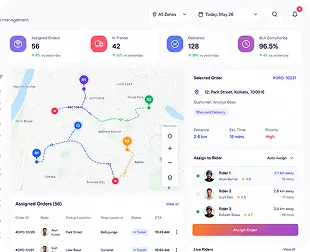 Delivery management dashboard