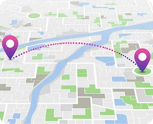 Order route and location map